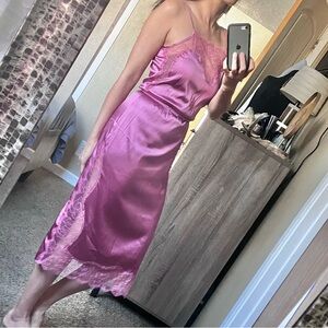 Rouge pink midi lingerie nightie